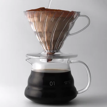 1бр V60 Кафе Капкомер Катран Кафе Филтър За Наливане на Кафе Бариста на Приготвяне V02 Кафе Фуния Филтърна Чаша 1-4 чаши