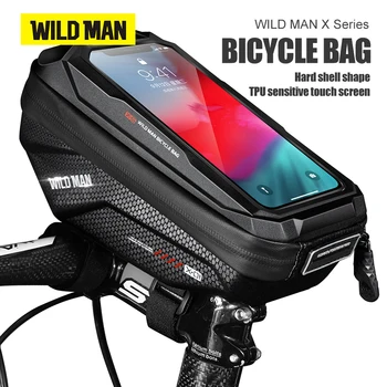 WILD MAN X1 Велосипедна Чанта на ЕВА е Твърда Обвивка е Водоустойчива Сензорен Екран с Висок Капацитет Планински Пътен под Наем анти-вибрационни Аксесоари