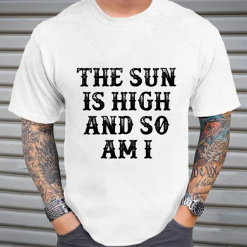 Тениска в стила на хипитата от памук с плевелите, Слънцето е високо, и аз също Саркастичная Риза в стил хип-хоп, летни Тениски